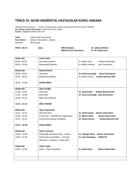 tkrcd 19. selim anorektal hastalıklar kursu ankara