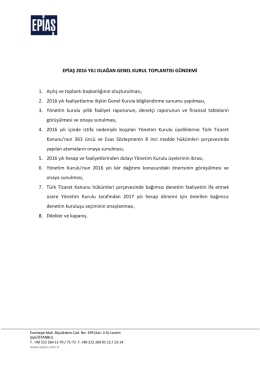 Olağan Genel Kurul Toplantı Gündemi