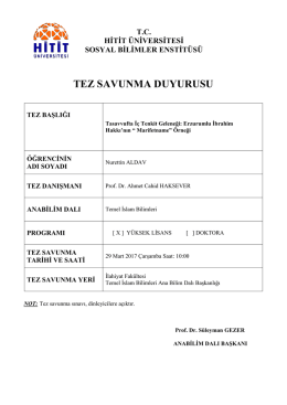 tez savunma duyurusu