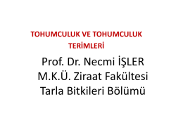 tohumculuk ve tohumculuk terimleri