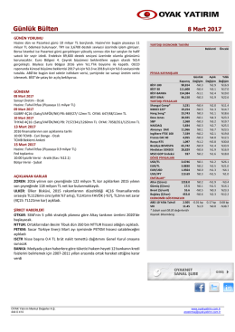 G&uuml;nl&uuml;k B&uuml;lten - Oyak Yatırım