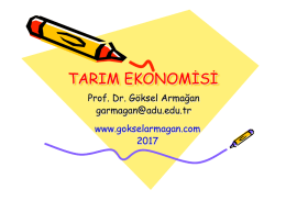 tarım ekonomisi - Prof. Dr. Göksel Armağan