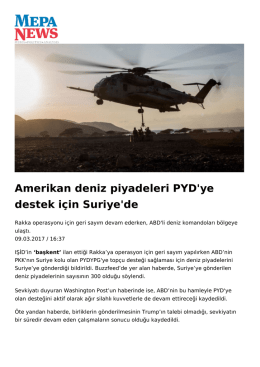 Amerikan deniz piyadeleri PYD`ye destek için Suriye`de