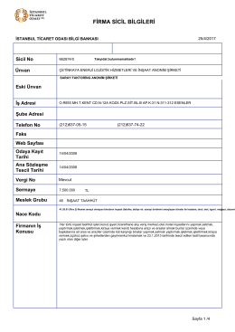 firma sicil bilgileri