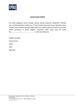 Olağan Genel Kurul Toplantısı Vekaletname Örneği