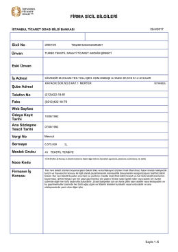 firma sicil bilgileri
