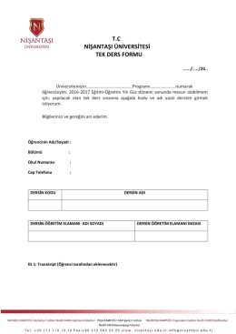 tc nişantaşı üniversitesi tek ders formu