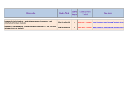 Üniversite Kadro Türü Kadro Sayısı Son Başvuru Tarihi İlan Linki
