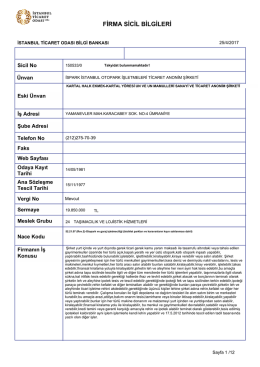 firma sicil bilgileri