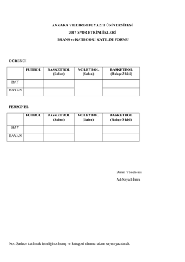 ANKARA YILDIRIM BEYAZIT &Uuml;NİVERSİTESİ 2017 SPOR
