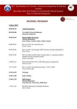 bilimsel program - Marmara Üniversitesi II. Cerrahi