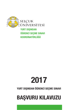 S&Uuml;Y&Ouml;S 2017 / Başvuru Kılavuzu