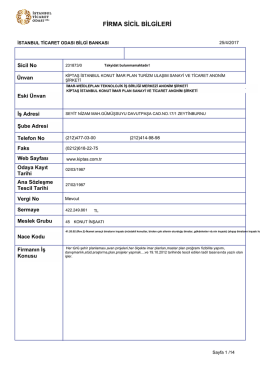 firma sicil bilgileri