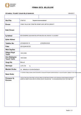 firma sicil bilgileri