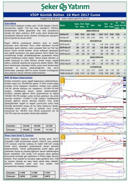 VİOP Günlük Bülten 10 Mart 2017 Cuma