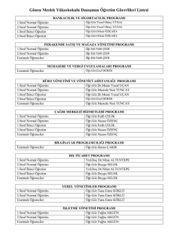 G&ouml;nen Meslek Y&uuml;ksekokulu Danışman &Ouml;ğretim