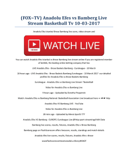 Anadolu Efes vs Bamberg Live Stream Basketball Tv 10-03-2017