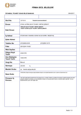 firma sicil bilgileri