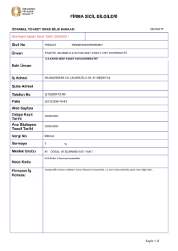 firma sicil bilgileri
