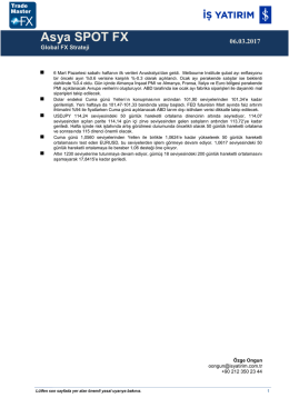 Asya Spot FX Raporu