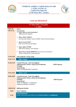 T&Uuml;RKİYE-AFRİKA TARIM BAKANLARI 1 - Turkey