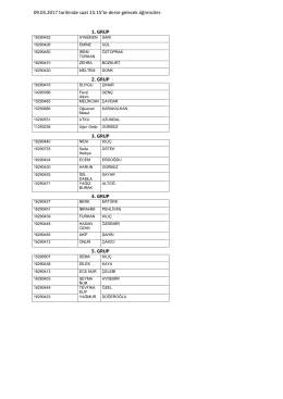 09.03.2017 tarihinde saat 15:15`te derse gelecek öğrenciler. 1