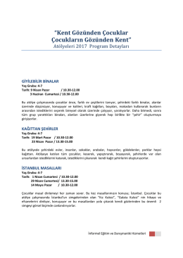 Kent Gözünden Çocuklar Çocukların Gözünden Kent