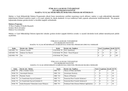türk hava kurumu üniversitesi fen bilimleri enstitüsü makina ve uçak