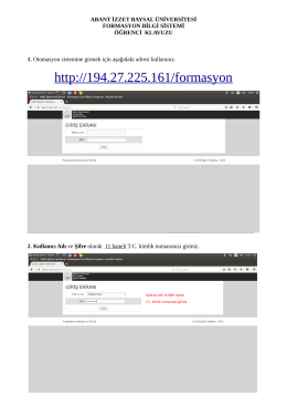 formasyon_ogrenci_otomasyon - Abant İzzet Baysal &Uuml;niversitesi