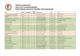 orman fakültesi 2016-2017 bahar dönemi günü birlik arazi ve teknik