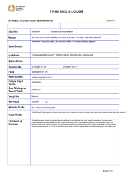 firma sicil bilgileri