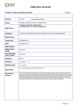 firma sicil bilgileri