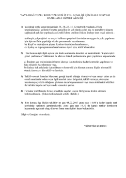 İz Yol çıması için Mühendislik ve kontrollük hizmet alım işi