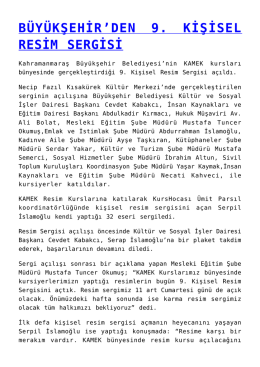büyükşehir`den 9. kişisel resim sergisi