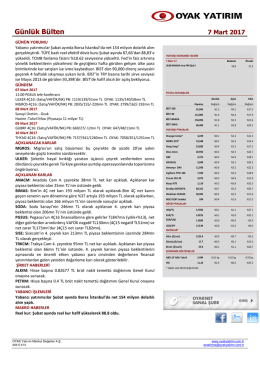 G&uuml;nl&uuml;k B&uuml;lten - Oyak Yatırım