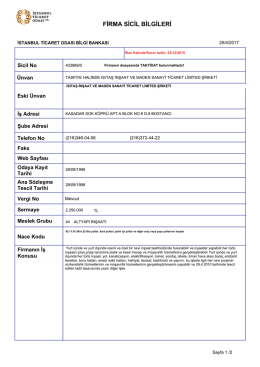 firma sicil bilgileri
