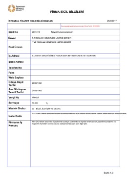 firma sicil bilgileri