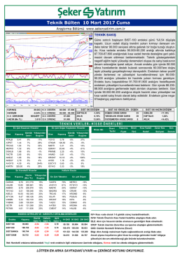 Teknik Bülten 10 Mart 2017 Cuma