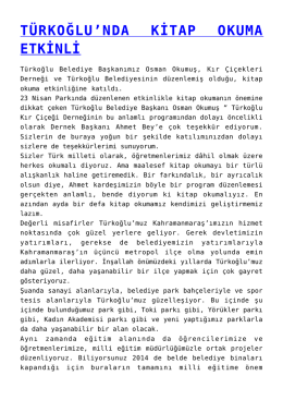 türkoğlu`nda kitap okuma etkinli