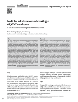 A rare sex chromosome aneuploidy: 48,XXYY syndrome (PDF