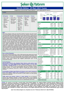 Günlük Bülten 10 Mart 2017 Cuma