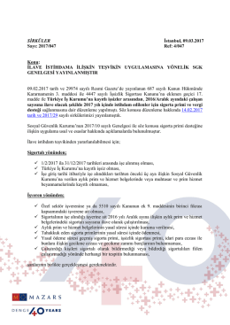 İLAVE İSTİHDAMA İLİŞKİN TEŞVİKİN