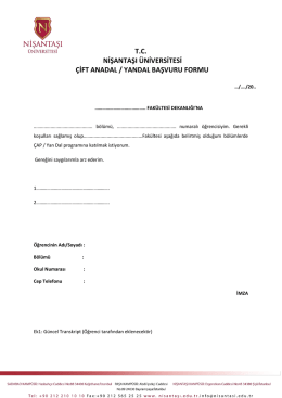 tc nişantaşı üniversitesi çift anadal / yandal başvuru formu