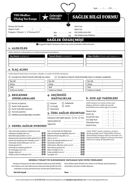 sağlık bilgi formu
