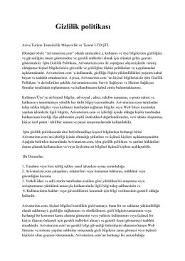 Gizlilik politikası