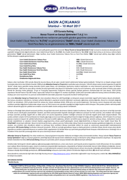 JCR Eurasia Rating, Bossa Ticaret ve Sanayi İşletmeleri T.A.Ş.