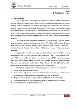 BAB I PENDAHULUAN - BAPPEDA Kalimantan Utara