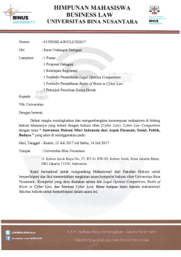 Surat Undangan Delegasi - BINUS Business Law