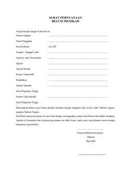 surat pernyataan belum menikah - Ditjen Kebudayaan