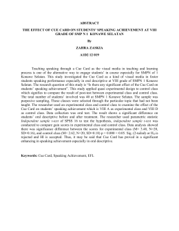 ABSTRACT THE EFFECT OF CUE CARD ON